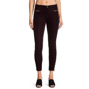 J Brand Pants Corduroy Iselin Stretch Blackberry Ankle Zip Sz 24 NWT $218